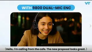 VT9800 Dual-Mic ENC Headset in a noisy environment