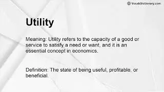 Utility Meaning