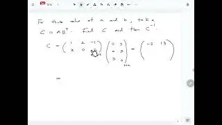 Combined Maths 2024 A/L Paper -Pure  Question 13 (Matrices) part (a) Solution
