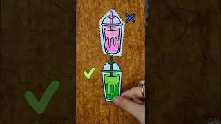 Pink and Green Juice 🥤 🧃 Perfect paper cutting #artandcraft #shorts #cuttingskills