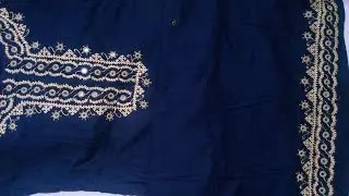 Beautiful Hurmich Stitch | Blue Suit with Skin Color Thread