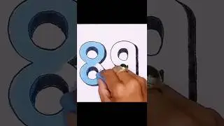How to draw 3d number 89