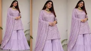 Gharara kurti cutting and stitching/ dupatta design / kurti design 
