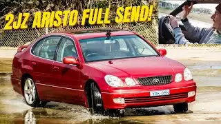 Trying to drift a Toyota Aristo with 2JZ Twin Turbo 