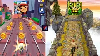 Sabway surfers 🆚 temple run 2 Top two best game in one frame🖼️ which is best  among these?