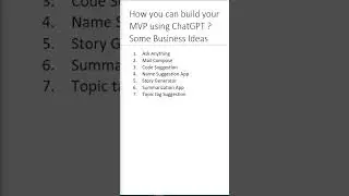 How you can build your MVP using ChatGPT ? Some Business Ideas | @doctorai | ChatGPT Part -1