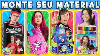 Monte seu MATERIAL ESCOLAR de YOUTUBERS ✏️ Escolha seu Material do Enaldinho, Emily Vick, Luluca...