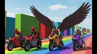 Spider-Man vs. Deadpool, Falcon, Moon Knight: Can Spider-Man Win on a Custom GTAV Track?
