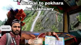 🇳🇵 Butwal to pokhara! 🚌 bus January and very beautiful waterfall!! Sky bala mh20 