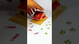 matchstick art craft house #craft #craftypanda #popsiclesticks #scalemodel #diy #cute #shorts #art