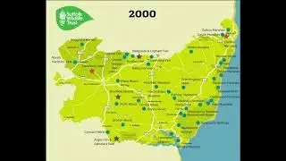 Suffolk Wildlife Trust nature reserves 1961 - 2021 map animation