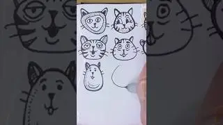 How to draw Cat Faces 3 #art #drawing #ink #cat #sketch #drawingtutorial #artist #cute