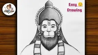 How to draw Hanuman Ji Face Drawing | Easy Hanuman Bhagwan Drawing | God Drawing Tutorial | चित्र
