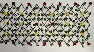 Artificial Leaves Wall Decor 8&times;4 ft | Expandable Wooden Grill | Order: 6307526551
