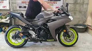 Yamaha YZF R3 with SC Project CR-T slip on exhaust