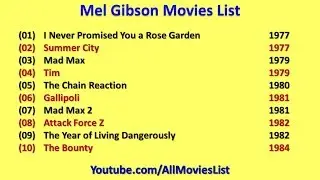 Mel Gibson Movies List