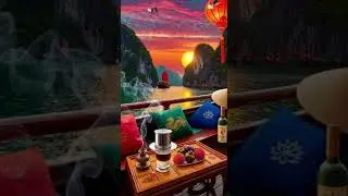 Serene Ha Long Bay Sunset & Boat Sounds ASMR | No Talking