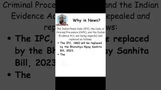 New Bills introduced in Parliament to overhaul IPC, CrPC and Indian Evidence Act.
