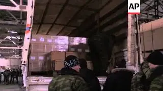 Russian aid convoy arrives in Donetsk