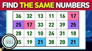 🔎Find the Same Numbers #001 | Find Duplicate Numbers | Duplicate Number Finding | Number Puzzle
