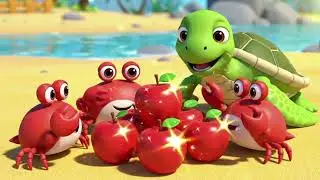 The Red Crabs & Turtle Apple Adventure | Cute Kids Cartoon Seashore Story