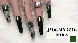 How To Do Acrylic Nails | Jade Marble Nails | Acrylic Nail Tutorial | DestinysHands