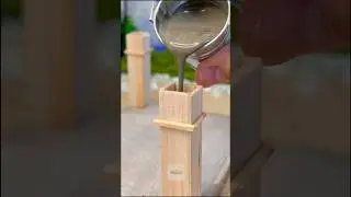 Pouring concrete pillars 🏗️ | Step 2 of building a miniature house