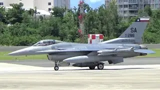 (HD) San Juan Airport: Texas F-16 2018 Visit! (Remastered)