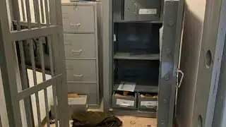Security guard robbed looted the bank in night. Robber cut the safe, took all money & ran away!