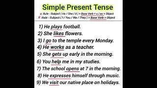 simple present tense examples