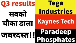 Q3 Results ➡️ Paradeep Phosphates🔴Kaynes Tech🔴Tega Industries