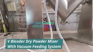 V shape blender machine with vacuum transferring system and intensifier bar for dry powder mixing