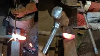Shaft edge made by gass heating and fast hammering at maintenance point, heating and hammering