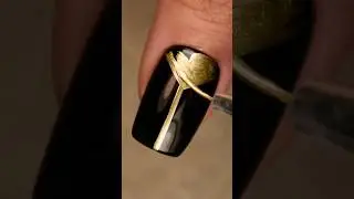 Easy Black And Gold Nail Art Design Idea ✨️💅 #shorts #nails