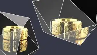 7 Chakras Pattern Engraved Yellow Gold Tungsten Ring, Wedding Ring, Yoga Ring, Spiritual Gift