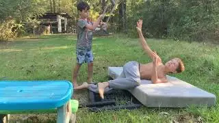 WWE; Back Room Fight LA Knight VS Brock Lesner (KIDS)