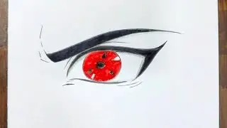 How to Draw Sasuke Sharingan Eye Step by Step | Anime Eyes Drawing Tutorial
