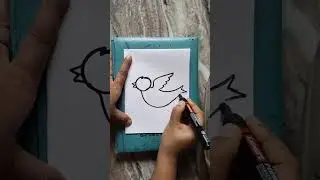 How to draw easy flying bird #youtubeshorts #drawing #shortvideo