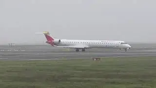Air Nostrum Bombardier CRJ-1000 EC-MNR Takeoff Runway 18 Frankurt