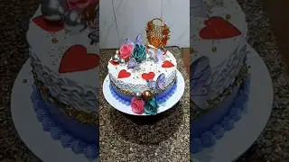 💖&hearts;️butterfly with rose theme cake 🌹best combination #viral #shortsfeed #trending #viralbirthdaycake