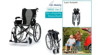 ErgoLite 2 Ultraleichtgewichtsrollstuhl 8.7kg S-Ergo Sitzrahmen, Begleiterbremse,NUR 6.4 kg (#87)