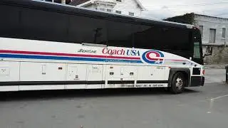 Coach USA bus leaving Schenectady