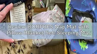 Review BORPRES Nap Mat with Pillow Blanket Set: Sleeping Mats for Toddler Kids - Thick Large Roll up