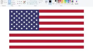 How to draw USA Flag in Ms Paint | American Flag Drawing on computer.