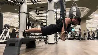 Weighted Ring Push Ups (7 reps 40 lbs)