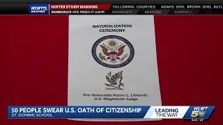 St. Dominic School hosts naturalization ceremony as 50 people become U.S. citizens
