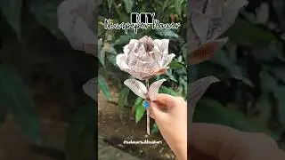 DIY newspaper flower #shorts #viralshorts #diycrafts #craftideas #handmade #reuse