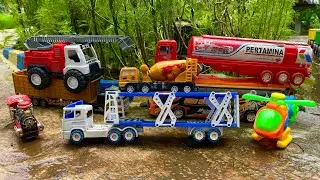 Mencari dan Merakit Mobil Mobilan Truk Molen Besar , Tank Baja, Loader, Dump Truk, Bus Telolet