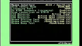 Ultimate II+, modem settings for Platoterm64