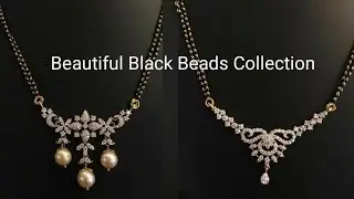 Beautiful Light Weight black beads collection. Latest mangalsutra Designs. Latest 1gm Gold Jewelry